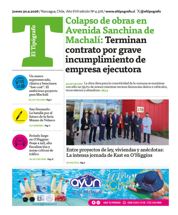 Revisa la edición de El Tipógrafo de este jueves 30 de abril