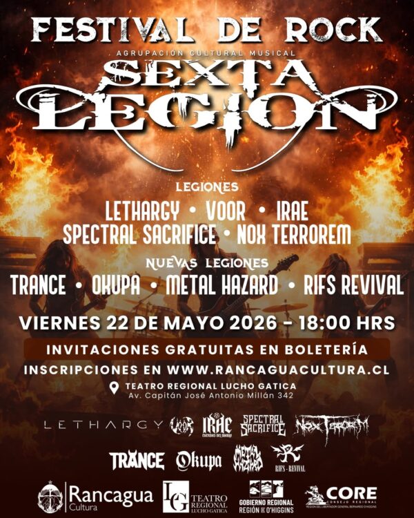 Rancagua: Teatro Regional Lucho Gatica albergará nueva edición del Festival Sexta Legión