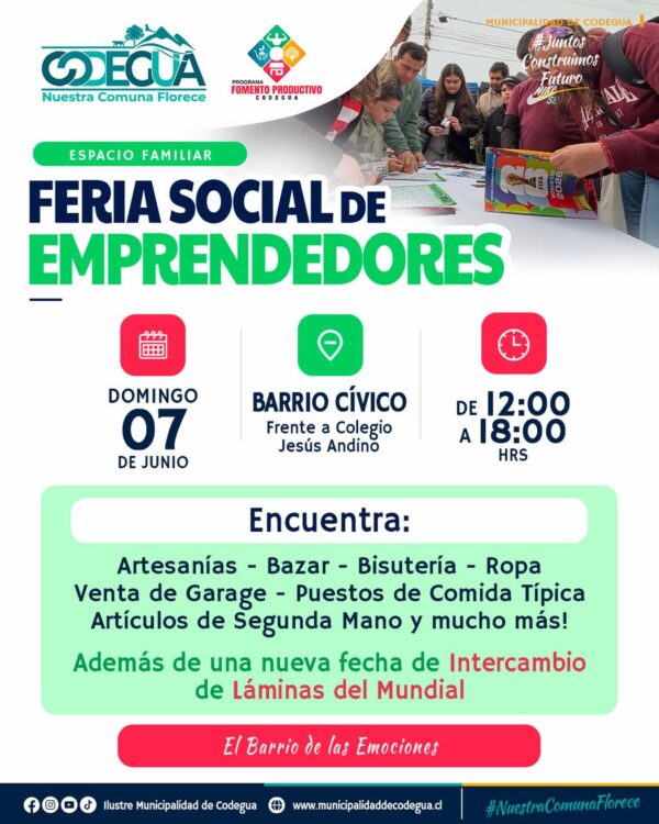 Codegua invita a feria de emprendedores con intercambio de láminas del Mundial