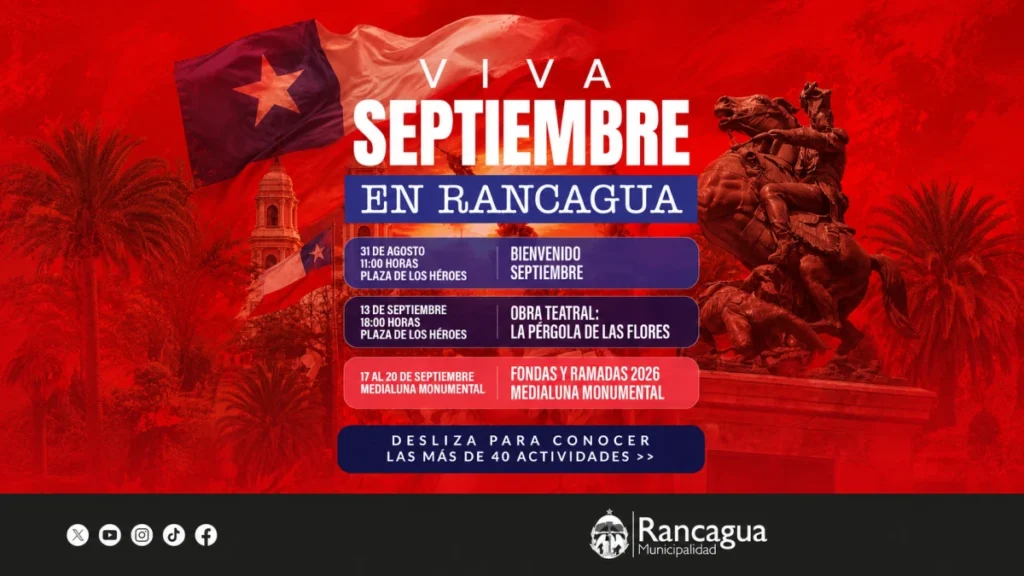 Rancagua prepara más de 40 actividades para celebrar el Mes de la Patria