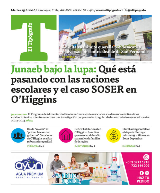 Revisa la edición de El Tipógrafo de este martes 25 de agosto