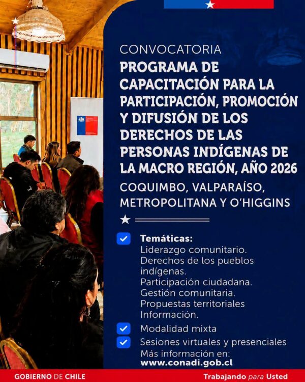 Navidad y Conadi abren capacitación 2026 para las personas indígenas
