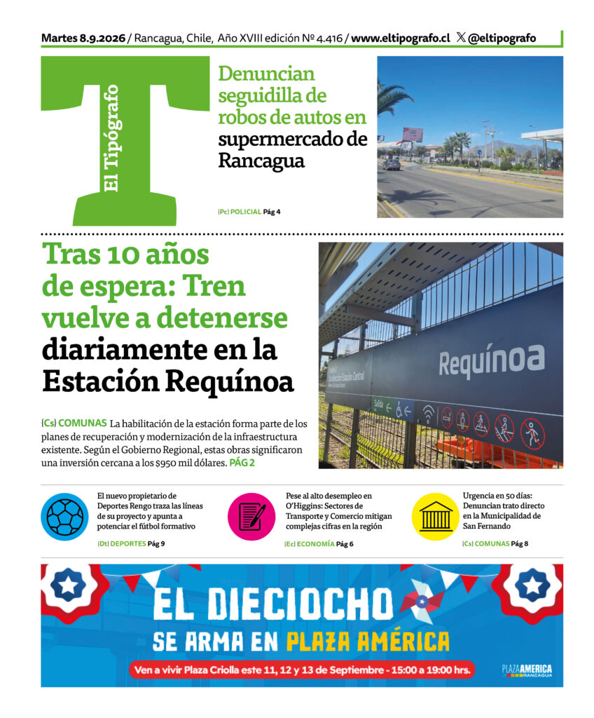 Revisa la edición de El Tipógrafo de este martes 8 de septiembre