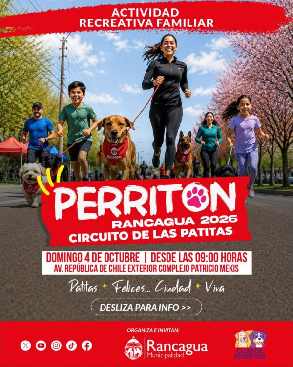 Rancagua vivirá la “Perritón 2026 Circuito de las Patitas”