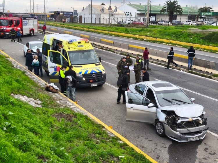 Siete personas lesionadas deja colisión por alcance en Ruta Travesía de Rancagua