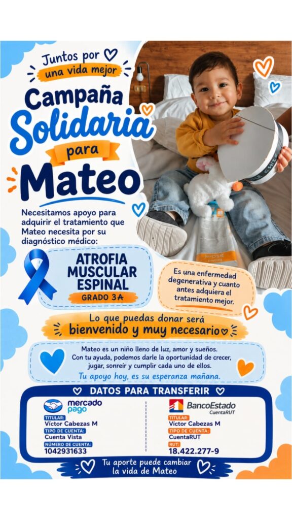 Mateo, niño machalino de un año y nueve meses, necesita tratamiento de $14 millones mensuales